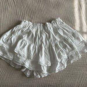 White Ruffled Skort